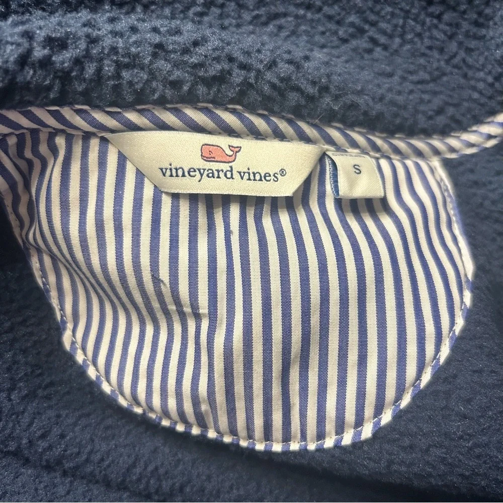Vineyard Vines Women’s Navy Blue Sherpa Half-Zip Pullover, Size Small